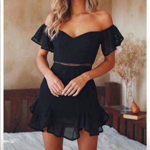 Black off the shoulder dress
